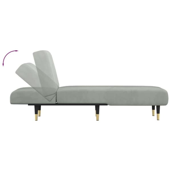 vidaXL chaiselong velour lysegrå