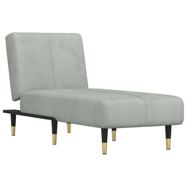 vidaXL chaiselong velour lysegrå