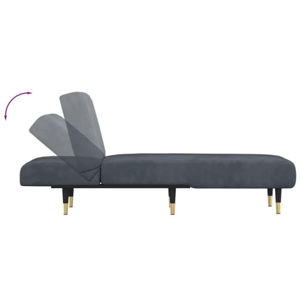 vidaXL chaiselong velour mørkegrå