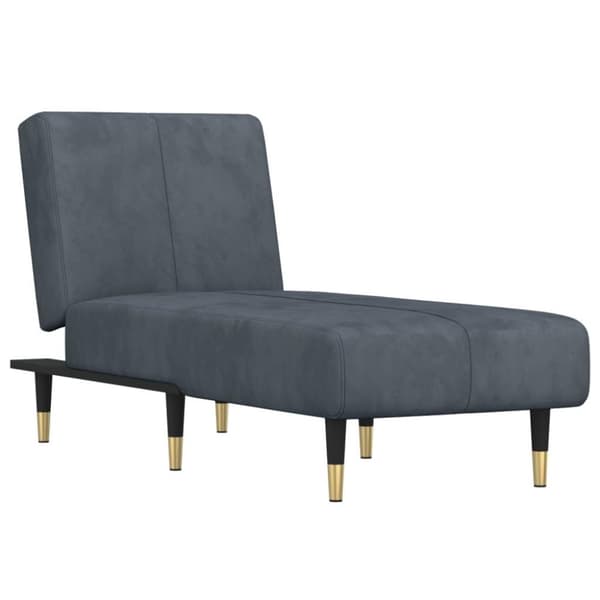 vidaXL chaiselong velour mørkegrå