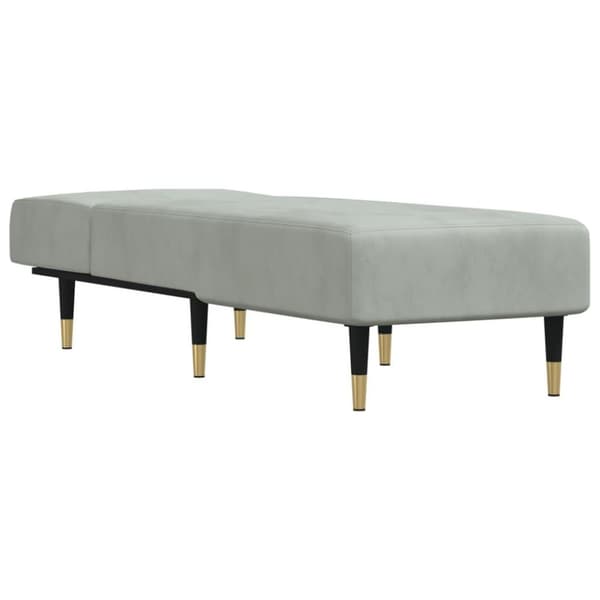 vidaXL chaiselong velour lysegrå