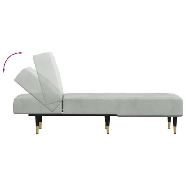 vidaXL chaiselong velour lysegrå
