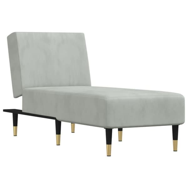 vidaXL chaiselong velour lysegrå