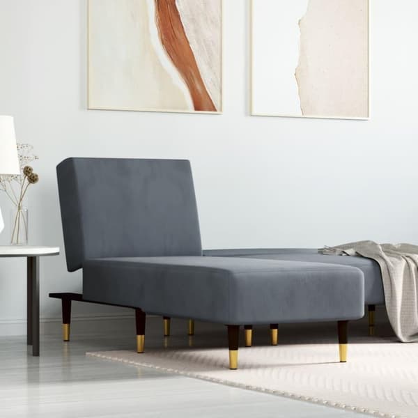 vidaXL chaiselong velour mørkegrå