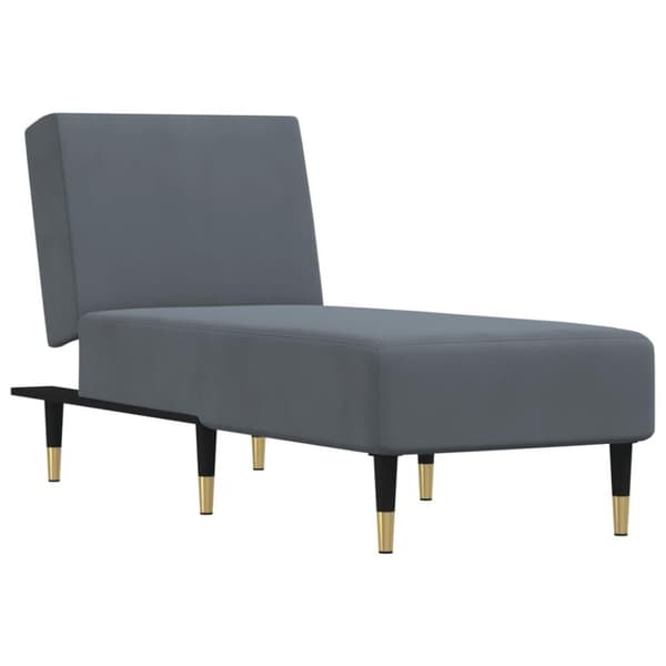 vidaXL chaiselong velour mørkegrå