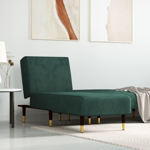 vidaXL chaiselong velour mørkegrøn