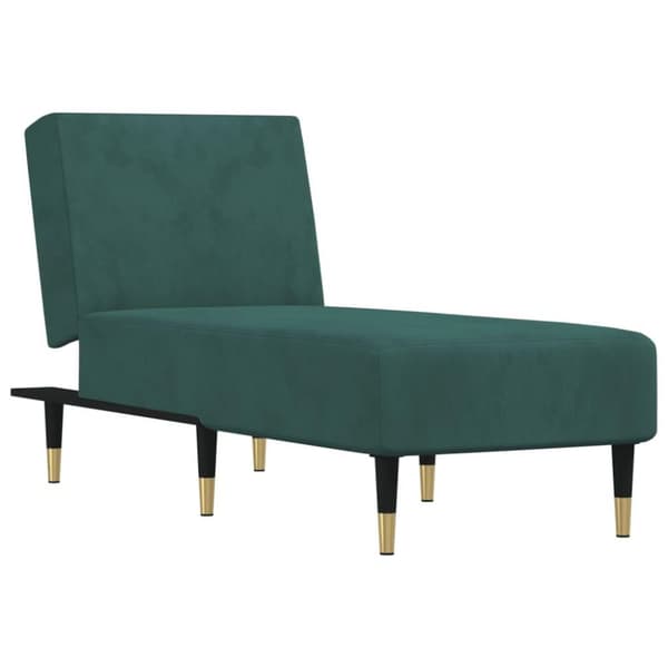 vidaXL chaiselong velour mørkegrøn