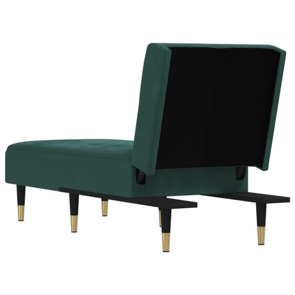 vidaXL chaiselong velour mørkegrøn