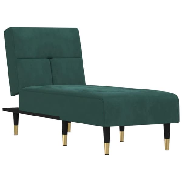 vidaXL chaiselong velour mørkegrøn