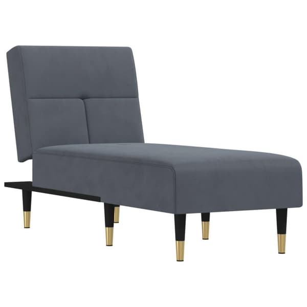 vidaXL chaiselong velour mørkegrå