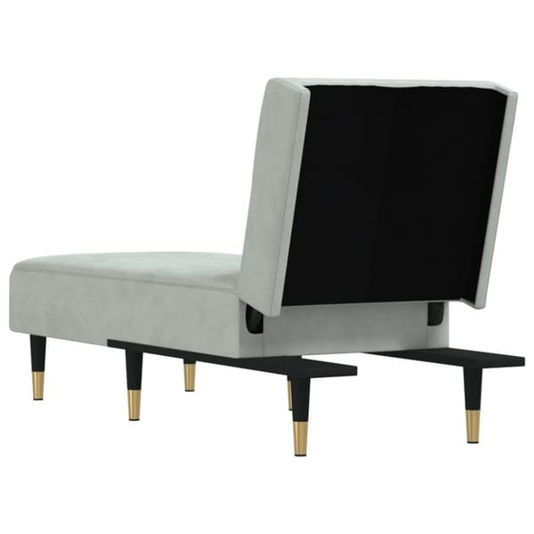 vidaXL chaiselong velour lysegrå