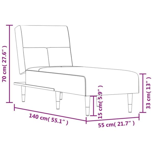 vidaXL chaiselong velour sort