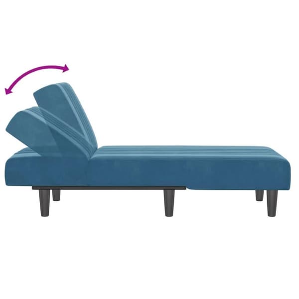 vidaXL chaiselong velour blå