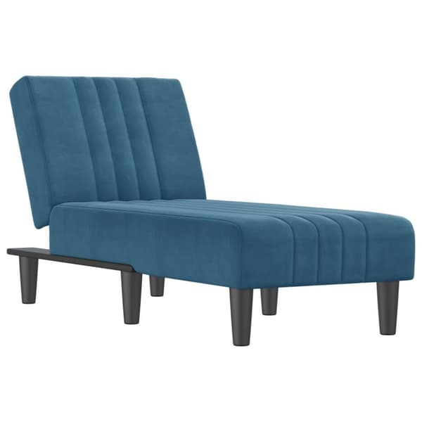 vidaXL chaiselong velour blå