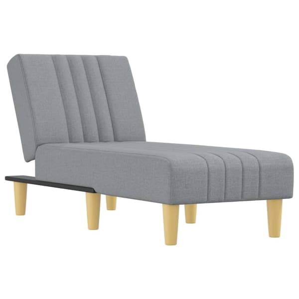 vidaXL Schäslong ljusgrå tyg