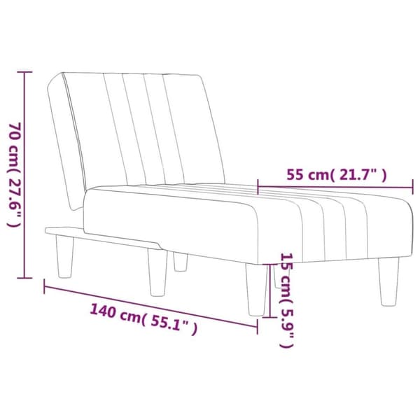 vidaXL chaiselong velour sort
