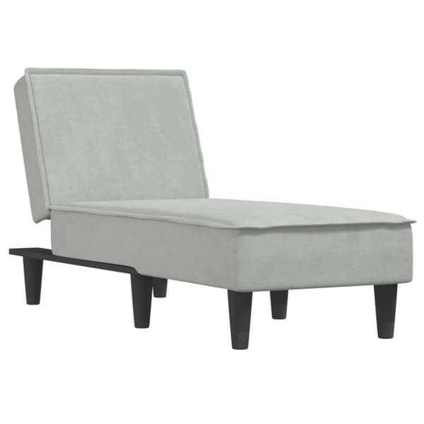 vidaXL chaiselong velour lysegrå