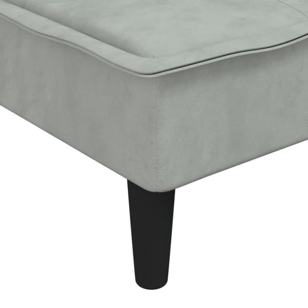 vidaXL chaiselong velour lysegrå