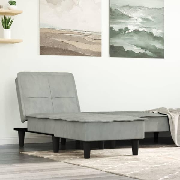 vidaXL chaiselong velour lysegrå