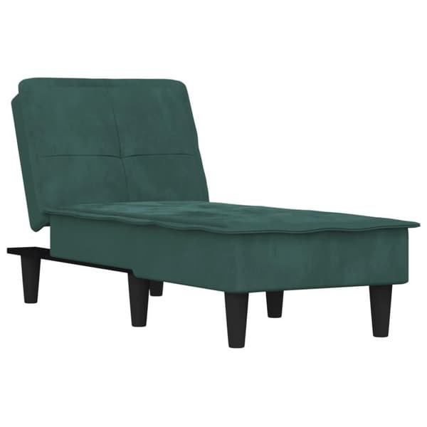 vidaXL chaiselong velour mørkegrøn