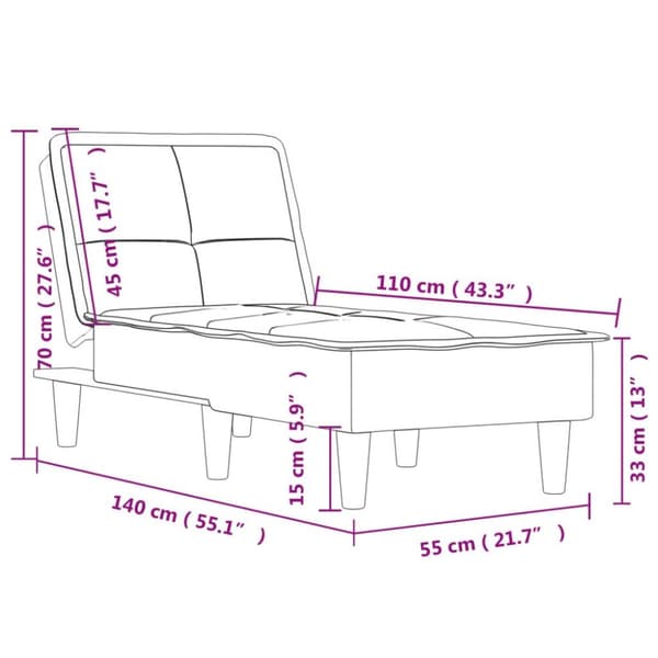 vidaXL chaiselong velour sort
