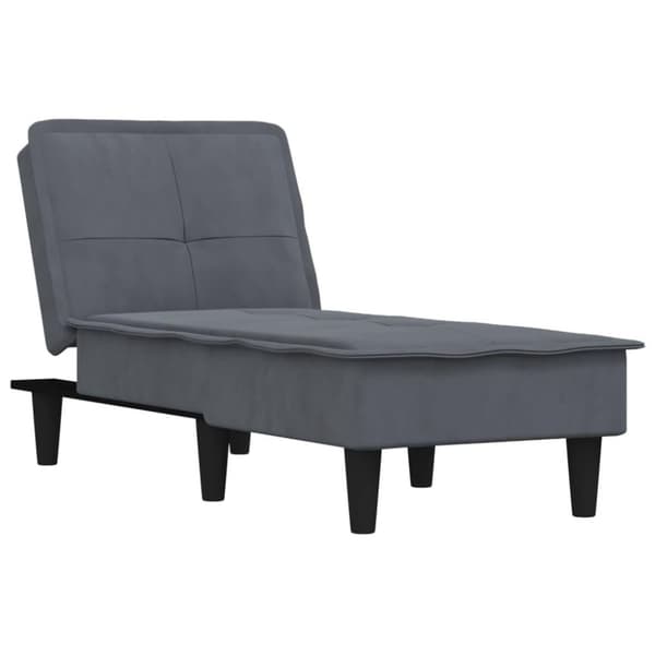 vidaXL chaiselong velour mørkegrå