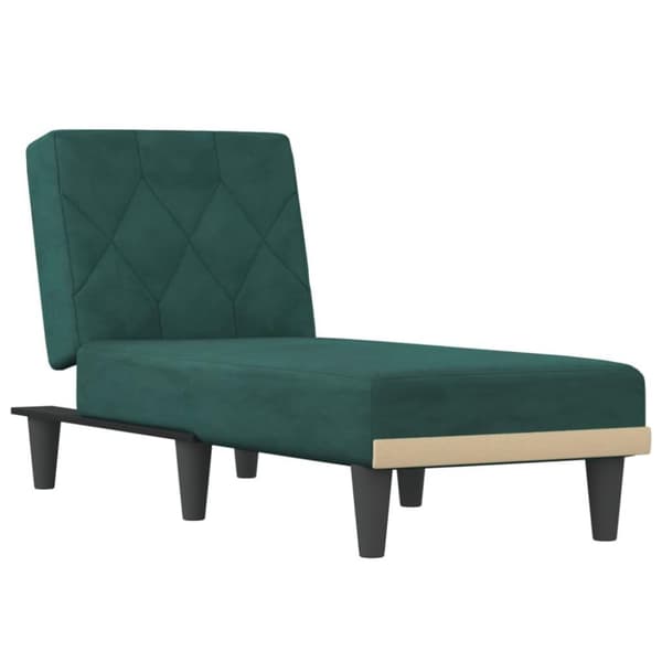 vidaXL chaiselong velour mørkegrøn