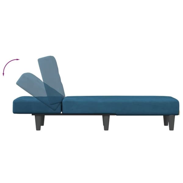 vidaXL chaiselong velour blå