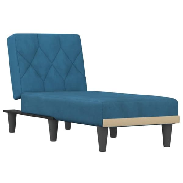 vidaXL chaiselong velour blå