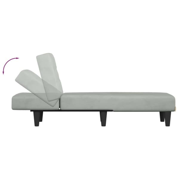 vidaXL chaiselong velour lysegrå