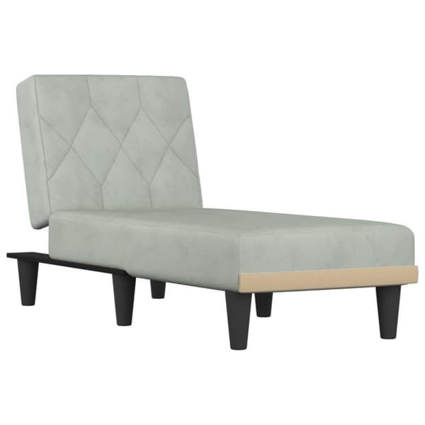 vidaXL chaiselong velour lysegrå