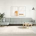 Miniatyrbillede 1 af 11: vidaXL L-formet sovesofa 275x140x70 cm velour lysegrå