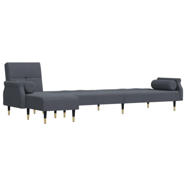 vidaXL L-formet sovesofa 271x140x70 cm velour mørkegrå