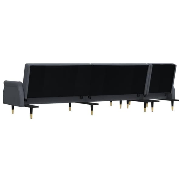 vidaXL L-formet sovesofa 271x140x70 cm velour mørkegrå