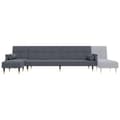 Miniatyrbillede 7 af 11: vidaXL L-formet sovesofa 271x140x70 cm velour mørkegrå