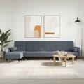Miniatyrbillede 2 af 11: vidaXL L-formet sovesofa 271x140x70 cm velour mørkegrå