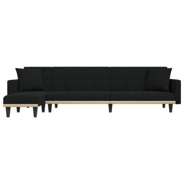vidaXL L-formet sovesofa 275x140x70 cm stof sort