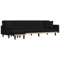 Miniatyrbillede 1 af 11: vidaXL L-formet sovesofa 275x140x70 cm stof sort