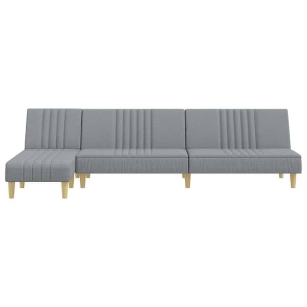 vidaXL L-formet sovesofa 255x140x70 cm stof lysegrå
