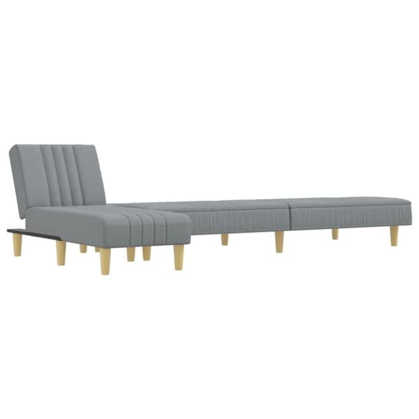 vidaXL L-formet sovesofa 255x140x70 cm stof lysegrå