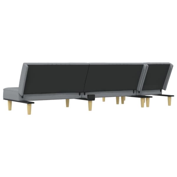 vidaXL L-formet sovesofa 255x140x70 cm stof lysegrå