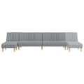 Miniatyrbillede 7 af 11: vidaXL L-formet sovesofa 255x140x70 cm stof lysegrå