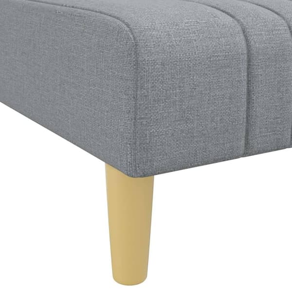 vidaXL L-formet sovesofa 255x140x70 cm stof lysegrå
