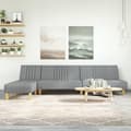 Miniatyrbillede 2 af 11: vidaXL L-formet sovesofa 255x140x70 cm stof lysegrå