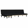 Miniatyrbillede 1 af 11: vidaXL L-formet sovesofa 255x140x70 cm stof sort