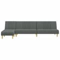 Miniatyrbillede 3 af 11: vidaXL L-formet sovesofa 255x140x70 cm stof mørkegrå
