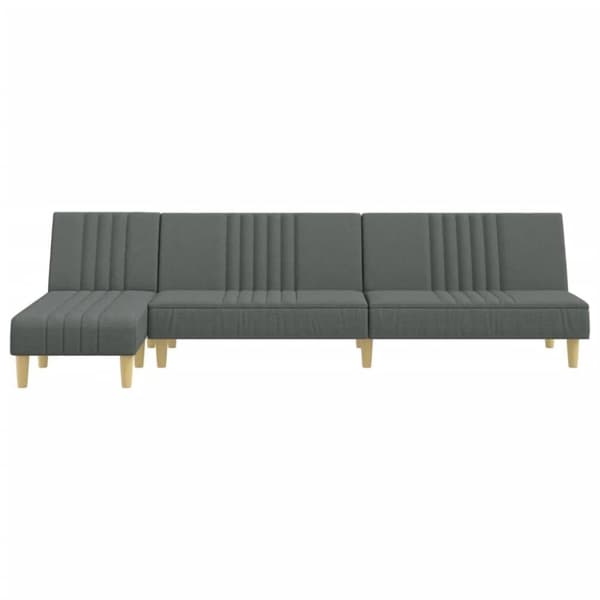 vidaXL L-formet sovesofa 255x140x70 cm stof mørkegrå