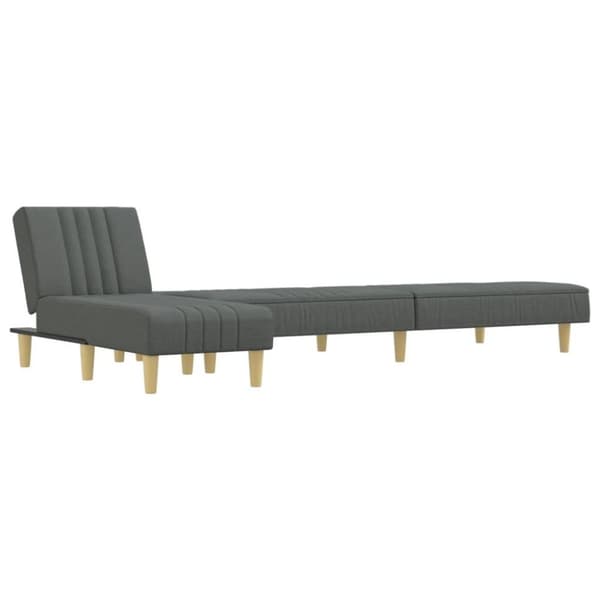 vidaXL L-formet sovesofa 255x140x70 cm stof mørkegrå
