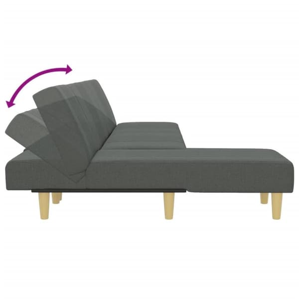 vidaXL L-formet sovesofa 255x140x70 cm stof mørkegrå