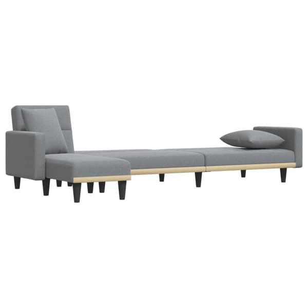 vidaXL L-formet sovesofa 275x140x70 cm stof lysegrå